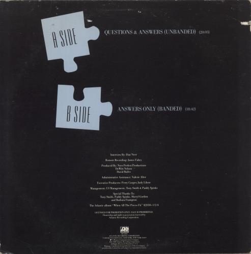 Peter Frampton Perfect Fit - A Candid Interview vinyl LP album (LP record) US PFRLPPE367049