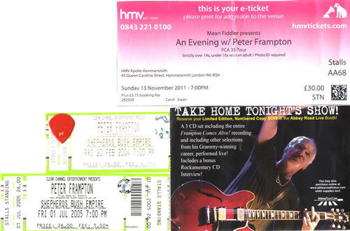 Peter Frampton Set of 3 Concert Ticket Stubs concert ticket UK PFRTISE580806
