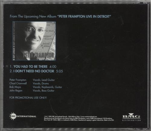 Peter Frampton You Had To Be There CD single (CD5 / 5") US PFRC5YO158622