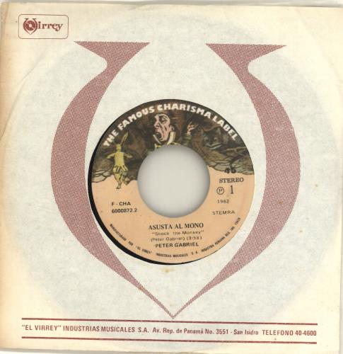 Peter Gabriel Asusta Al Mono - Shock The Monkey 7" vinyl single (7 inch record / 45) Peruvian GAB07AS656707