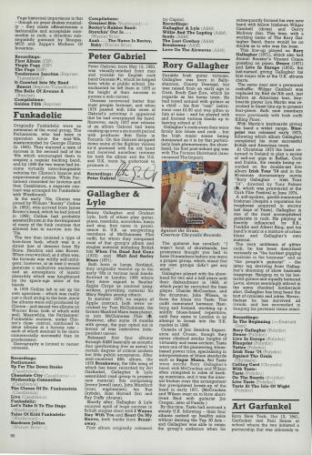 Peter Gabriel Autographed Page of the NME Encyclopedia of Rock memorabilia UK GABMMAU659072