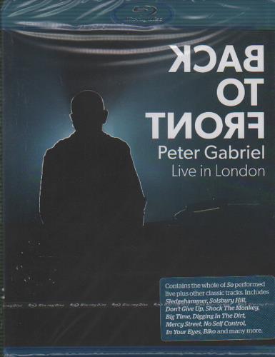 Peter Gabriel Back To Front (Live in London) - Sealed Blu Ray DVD UK GABBRBA662010
