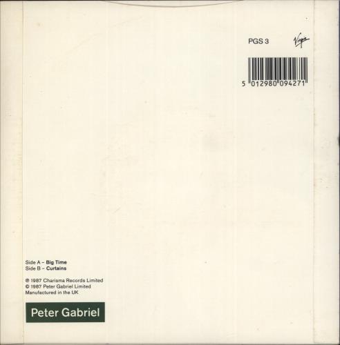 Peter Gabriel Big Time 7" vinyl single (7 inch record / 45) UK GAB07BI47471