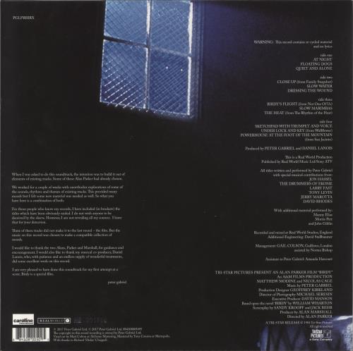 Peter Gabriel Birdy 2-LP vinyl record set (Double LP Album) UK GAB2LBI861041