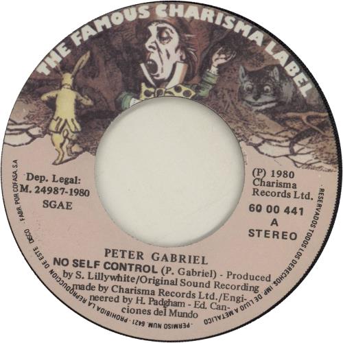 Peter Gabriel Descontrol - No Self Control - P/S 7" vinyl single (7 inch record / 45) Spanish GAB07DE656694