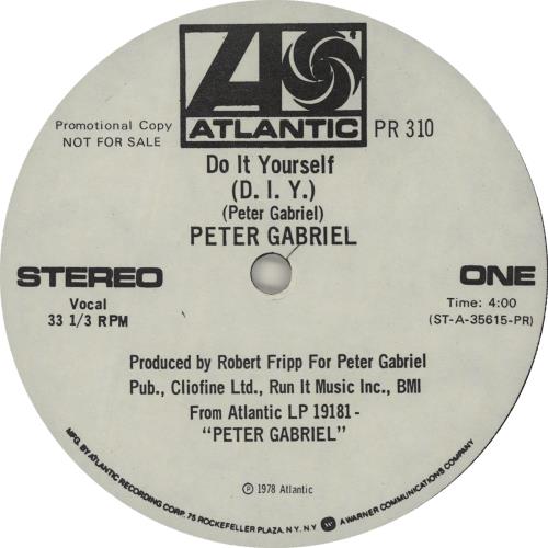 Peter Gabriel Do It Yourself 12" vinyl single (12 inch record / Maxi-single) US GAB12DO78260