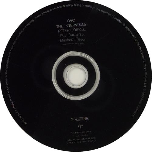 Peter Gabriel Ovo The Millenium Show - Generic Radio Interview CD album (CDLP) UK GABCDOV161486