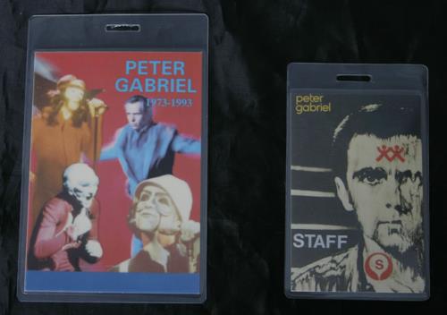 Peter Gabriel Pair of Laminated Backstage Passes tour pass US GABTPPA466180