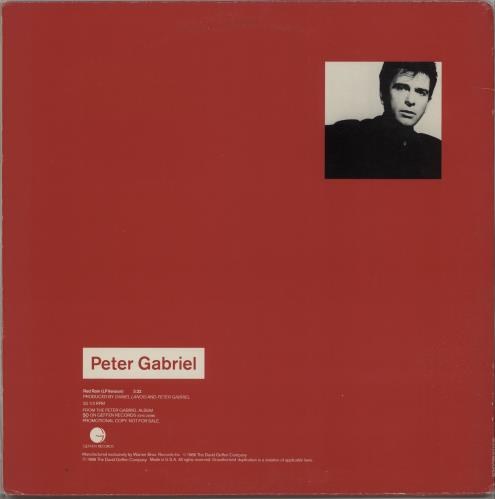 Peter Gabriel Red Rain 12" vinyl single (12 inch record / Maxi-single) US GAB12RE31975