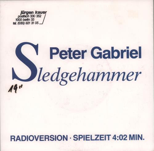Peter Gabriel Sledgehammer 7" vinyl single (7 inch record / 45) German GAB07SL151451