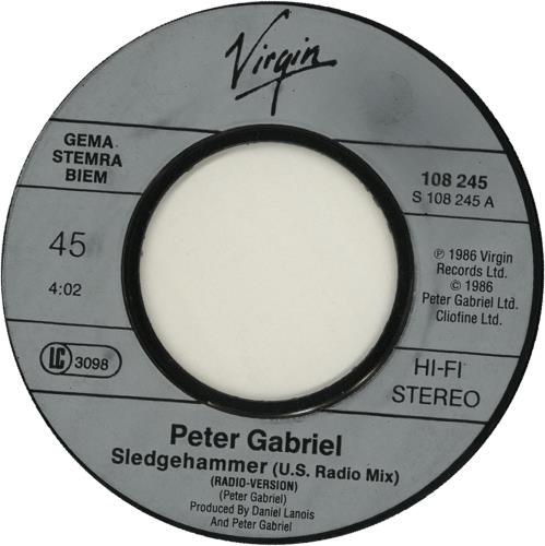 Peter Gabriel Sledgehammer 7" vinyl single (7 inch record / 45) German GAB07SL151451