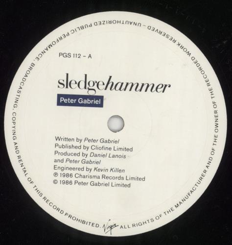Peter Gabriel Sledgehammer 12" vinyl single (12 inch record / Maxi-single) UK GAB12SL20005
