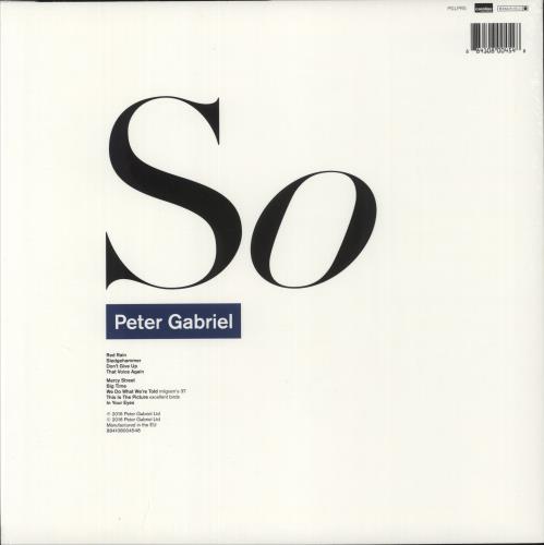 Peter Gabriel So - 180gm - stickered shrink vinyl LP album (LP record) UK GABLPSO880087