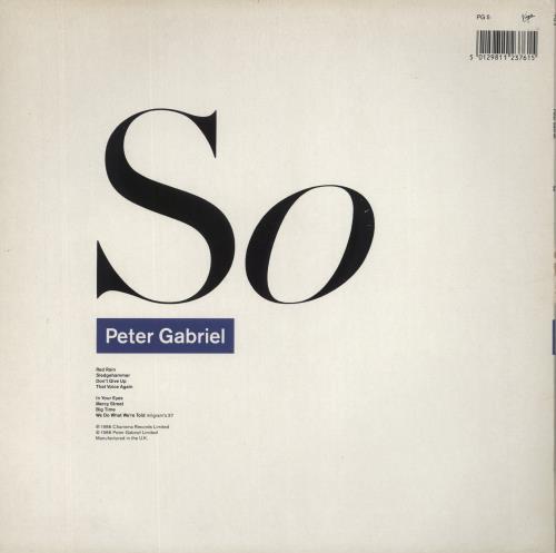 Peter Gabriel So - EX vinyl LP album (LP record) UK GABLPSO189570