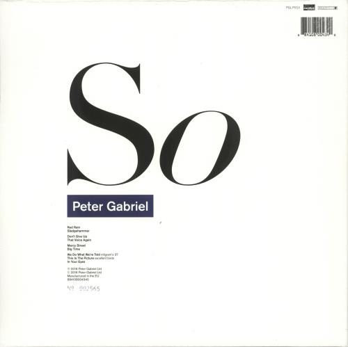 Peter Gabriel So -180gm - Sealed 2-LP vinyl record set (Double LP Album) UK GAB2LSO725043