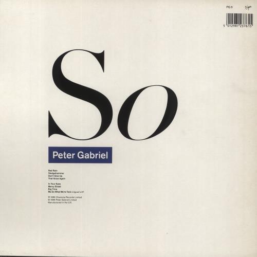 Peter Gabriel So vinyl LP album (LP record) UK GABLPSO681684