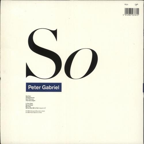 Peter Gabriel So vinyl LP album (LP record) Australian GABLPSO734241