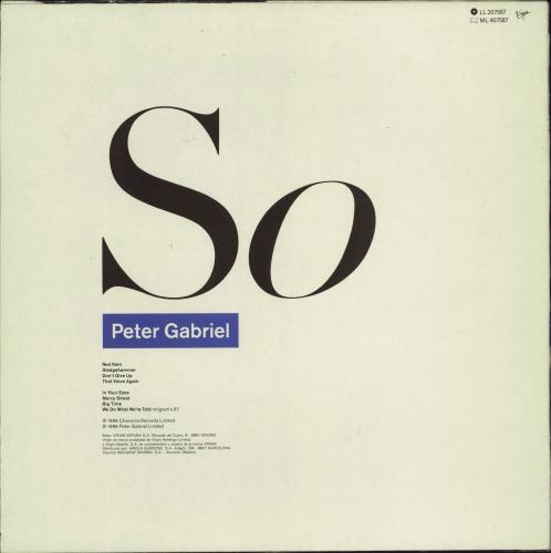Peter Gabriel So vinyl LP album (LP record) Spanish GABLPSO772149
