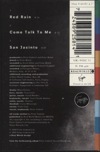 Peter Gabriel Sw Live Ep - Numbered cassette single UK GABCMSW61560