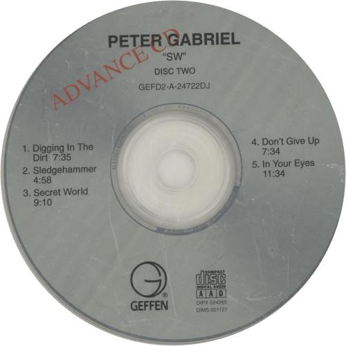 Peter Gabriel SW 2 CD album set (Double CD) US GAB2CSW364930