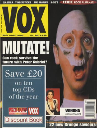 Peter Gabriel Vox Issue #41 magazine UK GABMAVO281544
