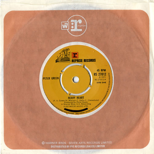 Peter Green Heavy Heart - 4prong 7" vinyl single (7 inch record / 45) UK PGR07HE609738