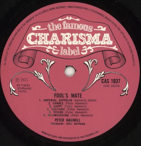Peter Hammill Fool's Mate - 1st - VG vinyl LP album (LP record) UK HMLLPFO731371