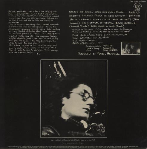 Peter Hammill Nadir's Big Chance - EX vinyl LP album (LP record) UK HMLLPNA758487