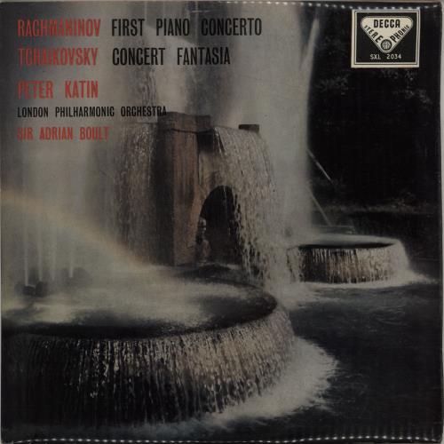 Peter Katin Rachmnaninov: First Piano Concerto / Tchaikovsky: Concert Fantasia vinyl LP album (LP record) UK 5PKLPRA750129