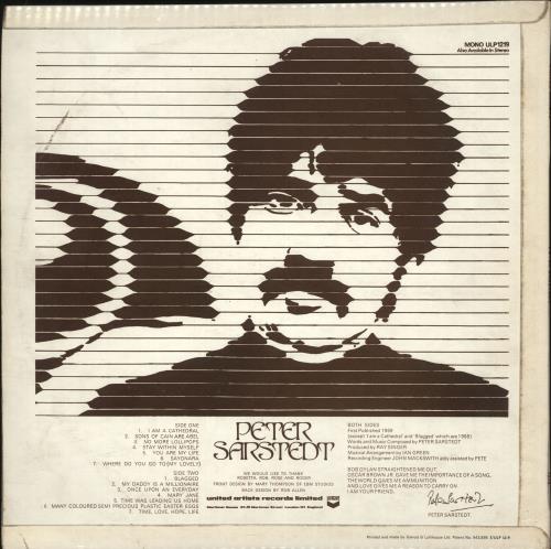 Peter Sarstedt Peter Sarstedt - Mono vinyl LP album (LP record) UK PS3LPPE707482