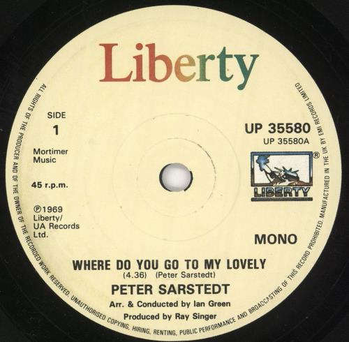 Peter Sarstedt Where Do You Go To (My Lovely) 7" vinyl single (7 inch record / 45) UK PS307WH749748