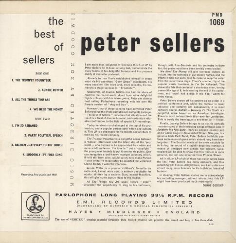Peter Sellers The Best Of Sellers - 2nd - EX 10" vinyl single (10 inch record) UK PTE10TH702040