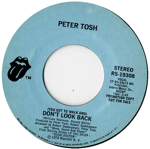 Peter Tosh (You Got To Walk And) Don't Look Back - P/S 7" vinyl single (7 inch record / 45) US TOS07YO69398