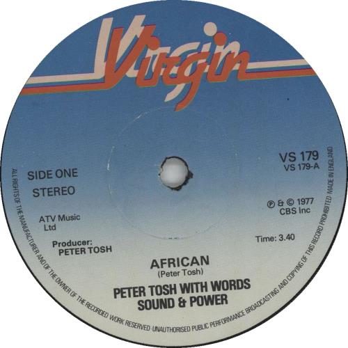 Peter Tosh African 7" vinyl single (7 inch record / 45) UK TOS07AF662679