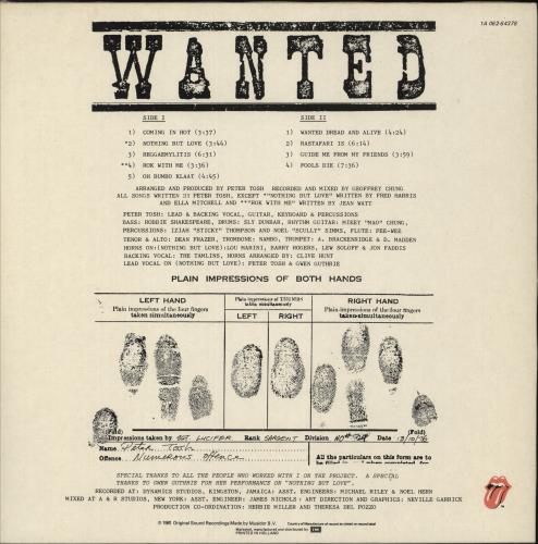 Peter Tosh Wanted Dread Or Alive vinyl LP album (LP record) Dutch TOSLPWA875157