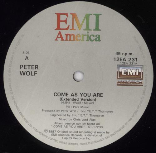 Peter Wolf Come As You Are 12" vinyl single (12 inch record / Maxi-single) UK PWO12CO829713