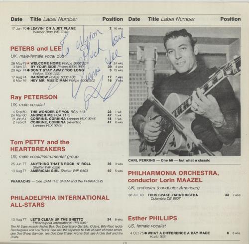 Peters & Lee Page From The Guinness Book Of British Hit Singles memorabilia UK P&LMMPA659100
