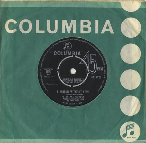 Bildresultat för A World Without Love med Peter and Gordon single
