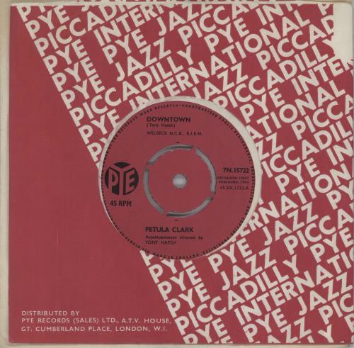 Petula Clark Downtown - 4pr 7" vinyl single (7 inch record / 45) UK PTC07DO567828