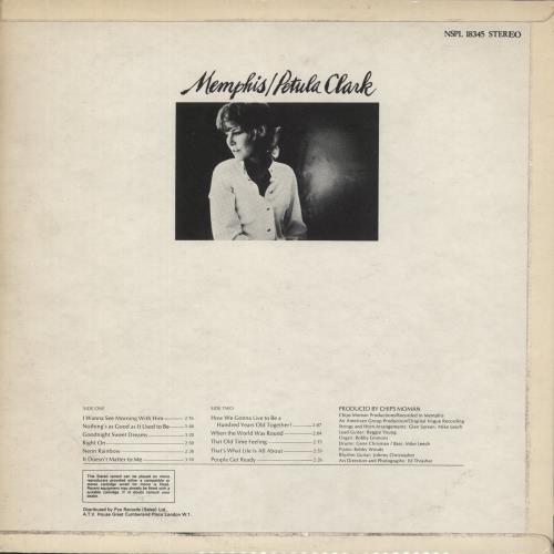 Petula Clark Memphis vinyl LP album (LP record) UK PTCLPME492138