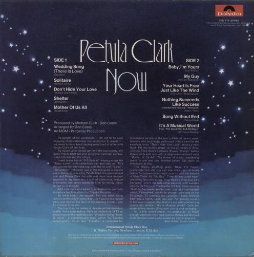 Petula Clark Now vinyl LP album (LP record) UK PTCLPNO565225