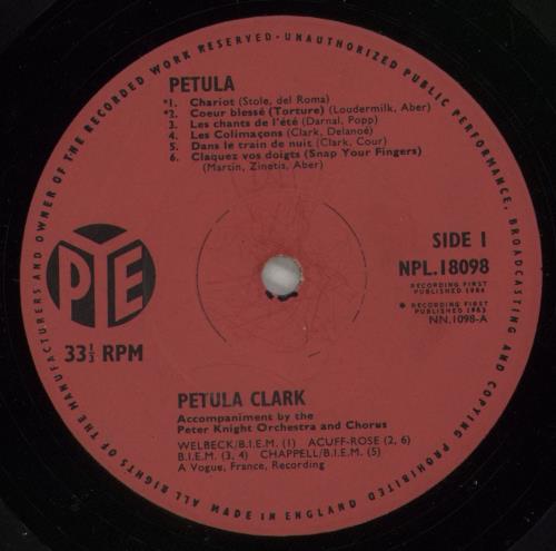 Petula Clark Petula vinyl LP album (LP record) UK PTCLPPE505082