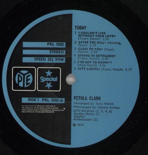 Petula Clark Today vinyl LP album (LP record) UK PTCLPTO251931