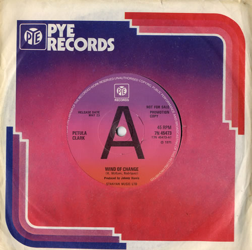 Petula Clark Wind Of Change 7" vinyl single (7 inch record / 45) UK PTC07WI613961