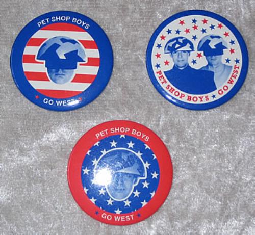 Pet Shop Boys Go West Uk Promo Badge Badge Set