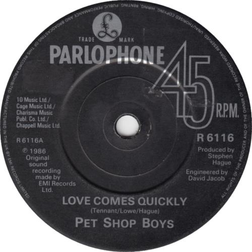 Pet Shop Boys Love Comes Quickly 1 Sided UK Promo 7" vinyl single (7