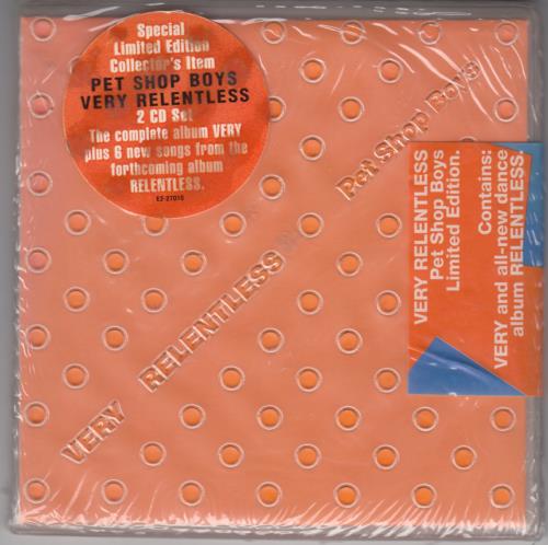 pet shop boys very relentless us sticker sealed uk 2 cd sticker for cd