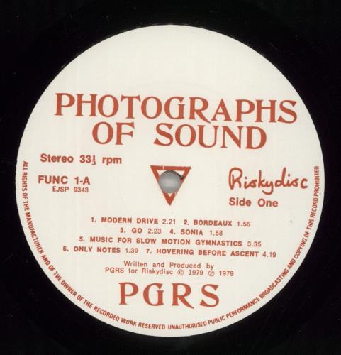 PGRS Photographs Of Sound vinyl LP album (LP record) UK 9G-LPPH864926