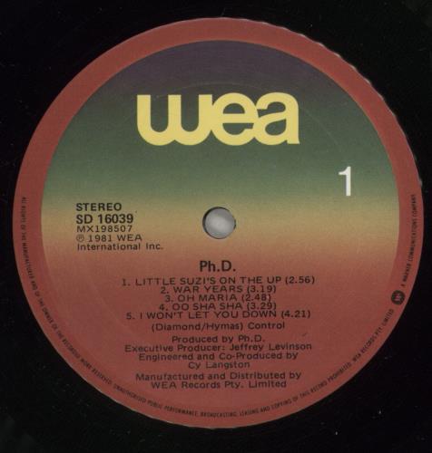 Ph.D. Ph.D. vinyl LP album (LP record) US DHPLPPH889755