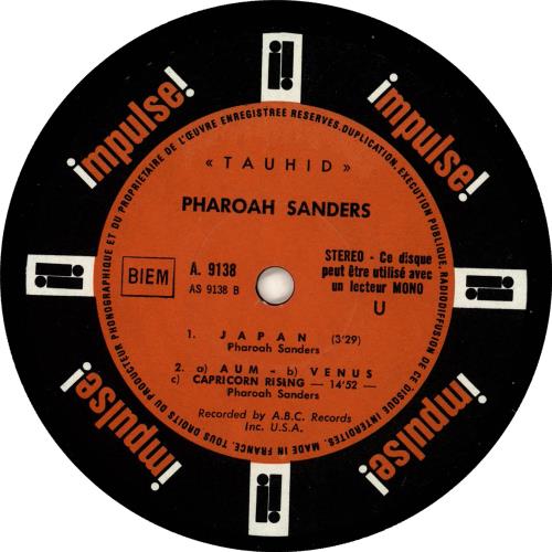 Pharoah Sanders Tauhid French vinyl LP album (LP record) (459400)